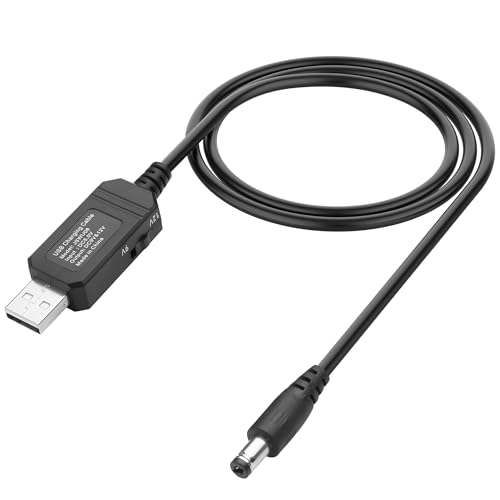 JSADZKJ USB 5V bis 9V/12V DC Step-up-Kabel,5V USB 2.0 zu DC5521 9V/12V Boost-Stromkabel mit Schalter,USB-A zu DC5,5x2,1mm Spannungserhöhungskabel für Kamera,Router,Dashcam–1M/3,28Ft von JSADZKJ