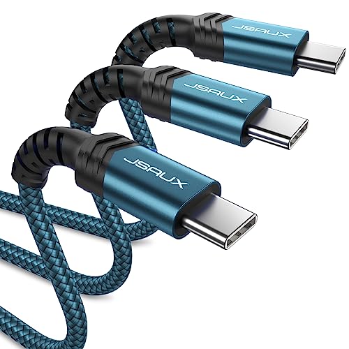 JSAUX USB C auf USB C Kabel [3-Pack 1M+2M+3M] 100W/5A USB C Ladekabel Schnellladekabel PD 3.0 Kompatibel mit iPhone 15 Pro Max Plus Samsung Galaxy S24 S23 S22 S21 iPad Pro Air MacBook Pixel (Grün) von JSAUX