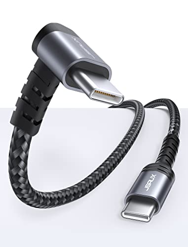 JSAUX 90 Grad USB C auf USB C Kabel, 3M USB-C zu C Ladekabel 60W Schnellladung Kompatibel mit Steam Deck, iPhone 15/15 Plus/15 Pro Max, iPad Pro/Air, Samsung S23 S22, MacBook Air/Pro, Pixel, Switch von JSAUX