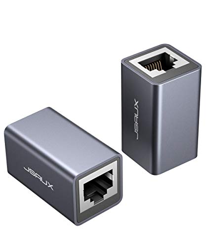 JSAUX RJ45 LAN Kupplung Ethernet Kabel Verbinder [2 Pack] Ethernet Koppler LAN Adapter für LAN Kabel, Netzwerkkabel, Patchkabel, Netzwerk Coupler für Cat7, Cat6, Cat5e, Cat5(Grau) von JSAUX