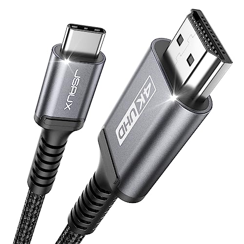 JSAUX USB C auf HDMI Kabel 1M,USB Typ C zu HDMI 4K UHD Kabel(Thunderbolt 3 kompatibel) für MacBook Pro 2018/2017, MacBook Air/iPad Pro 2018, Samsung Galaxy S10 / S9, Surface Book 2 Usw -Grau von JSAUX