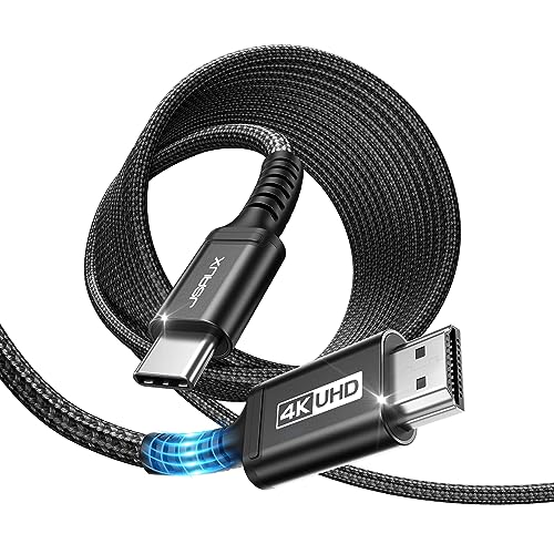 JSAUX USB C auf HDMI Kabel 5M,USB Typ C zu HDMI 4K UHD Kabel für Thunderbolt 3 Kompatibel mit iPhone 16/15, MacBook Pro 2018, MacBook Air/iPad Pro 2018, Galaxy S25/S24/S10/S9, Surface Book -Schwarz von JSAUX