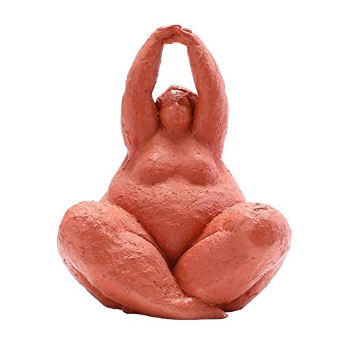 LZHLMCL Dekoratives Wohnaccessoire Harz Frau Figuren Fat Lady Statuette Büste Statue Interieur Home Desk Dekoration Weihnachtsdekor Geschenk Rot von JSBVM