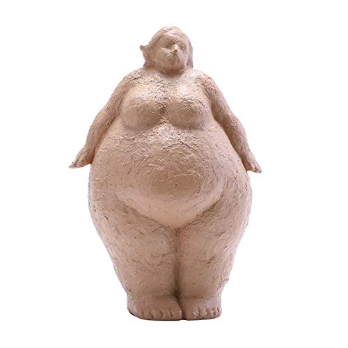 LZHLMCL Gartenverzierung Harz Frau Figuren Fat Lady Statuette Büste Statue Interieur Home Desk Dekoration Weihnachtsdekor Geschenk Gelb von JSBVM