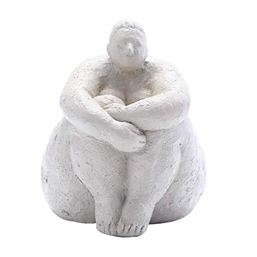 LZHLMCL Statuen Im Freien Harz Frau Figuren Fat Lady Statuette Büste Statue Interieur Home Desk Dekoration Weihnachtsdekor Geschenk Weiß von JSBVM
