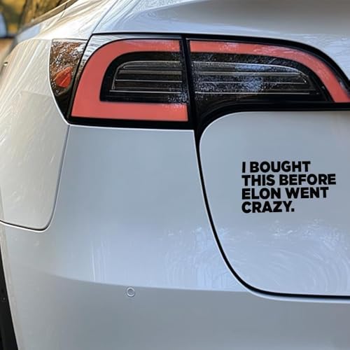 JSCARLIFE Lustiger Auto-Aufkleber "I Bought This Before Elon Went Crazy,Anti-Elon Statement", Vinyl-Aufkleber für Fenster, Autos und Laptops (schwarz) von JSCARLIFE