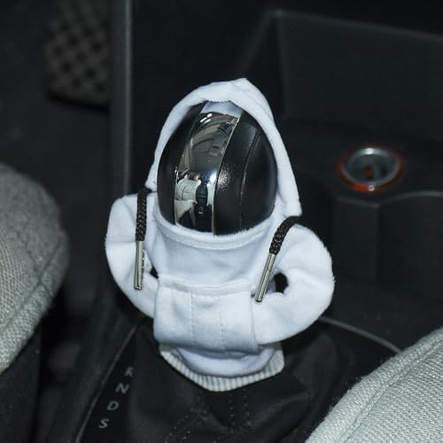 JSCARLIFE Schaltknaufabdeckung, Universal-Plüsch-Schaltknaufabdeckung, weiches Auto-Innendekor-Zubehör, modischer Schalthebelknaufschutz für Autos, LKWs, SUVs, Vans (Weiß) von JSCARLIFE