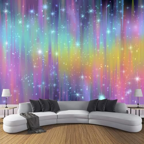 Fototapete 3D Fantasy-Thema Effekt Panorama-Tapete,350 X 256 Cm (B X H), Seidenmaterial, Sternillustrationen,Geeignet Für Die Wanddekoration Von Wohnzimmer Und Schlafzimmer,Lila von JSCWDET