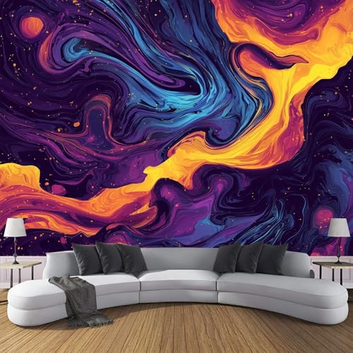 Fototapete Abstraktes Marmor,350 X 256 Cm (B X H) - Fototapeten - Tapeten - Für Wohnzimmer Schlafzimmer - Vliestapete Wandtapete Tapete Wirbelmuster 3D Effekt- Lila von JSCWDET