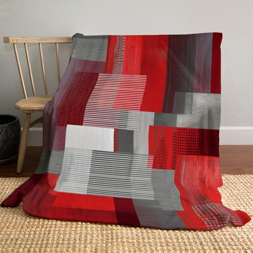 JSCWDET Kuscheldecke Flauschig Decke Flanell Fleecedecke 150 × 200 cm Sofadecke Tagesdecke Blanket 3D Blockstreifen Weich Deckeldecke Wohndecke Für Bett Sofa Schlafzimmer Büro von JSCWDET