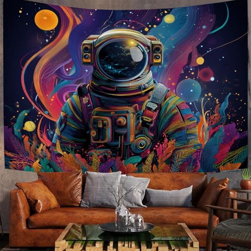 JSCWDET Wandteppiche Universum Galaxie Tapisserie Wandtuch Weltraum Astronaut Wandbehang Wanddeko für Wohnzimmer und Schlafzimmer Heimdeko (200 x 150 cm,Lila) von JSCWDET