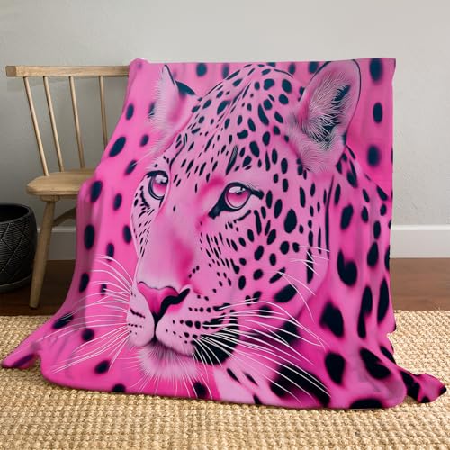 Pink Panther Kuscheldecke Flauschig Decke, 150 × 200 cm Große Warme Couchdecke, Schwarze Flecken Kuschlige Wohndecke Weich als Sofaüberwurf Blanket Sofadecke Bett von JSCWDET