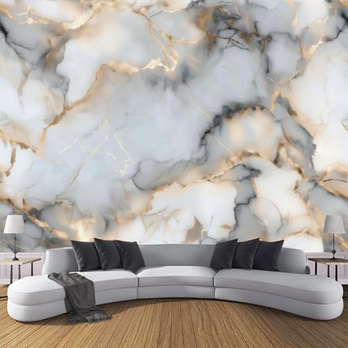 Tapete 3D Fototapete Abstrakte Marmorästhetik 200 X 140 Cm (B X H) Wandtapete Wandbilder Goldfolienlinien Foto Tapeten Wanddekoration Für Wohnzimmer Schlafzimme Bronze Tapete Motivtapeten von JSCWDET