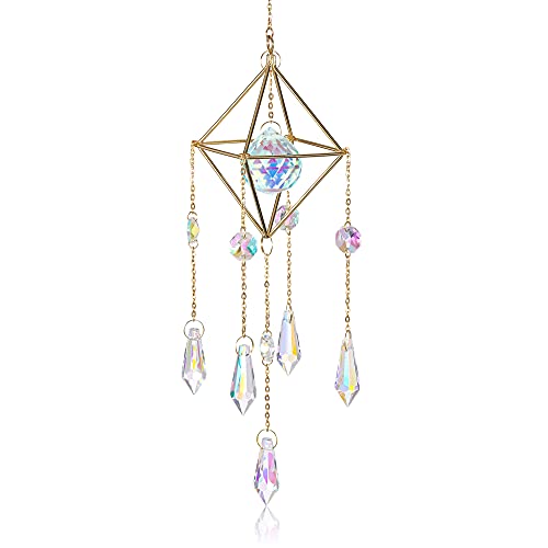 JSDDE Diamant-Form Sonnenfänger mit Kristallkugel Regenbogen Hängende Glasanhänger Fensterdeko Heilung Reiki Glücksbringer Mode Verzierung für Haus Garten Zimmer JSDDE Diamant-Form Sonnenfänger mit Kristallkugel Regenbogen Hängende Glasanhänger Fensterdeko Heilung Reiki Glücksbringer Mode Verzierung für Haus Garten Zimmer von JSDDE