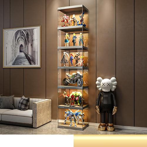 JSDMBD Acryl-Display-Riser-Regal für Pops-Figuren, klarer großer 4-Stufen-Display-Ständer Eckvitrine Glasvitrine Standvitrine Acryl Vitrine Doppeltüren mit Großer Kapazität Sammlervitrine von JSDMBD