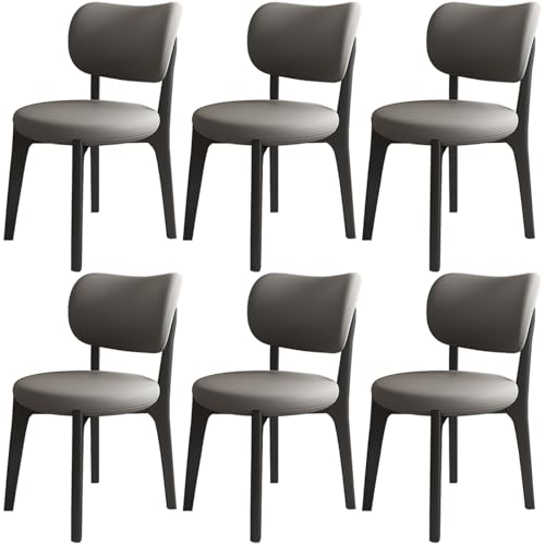JSDMBD Esszimmerstühle 2er Set 4er Set 6er Set Beine Aus Massivholz. Bequeme Schaumstoffkissen. Ideal Für Das Esszimmer Zu Hause, Das Büro Usw. Black Legs + Dark Gray 6PASS von JSDMBD