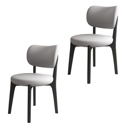 JSDMBD Esszimmerstühle 2er Set 4er Set 6er Set Beine Aus Massivholz. Bequeme Schaumstoffkissen. Ideal Für Das Esszimmer Zu Hause, Das Büro Usw. Black Legs + Light Gray 2PASS von JSDMBD