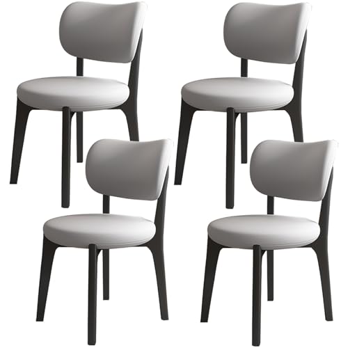 JSDMBD Esszimmerstühle 2er Set 4er Set 6er Set Beine Aus Massivholz. Bequeme Schaumstoffkissen. Ideal Für Das Esszimmer Zu Hause, Das Büro Usw. Black Legs + Light Gray 4PASS von JSDMBD