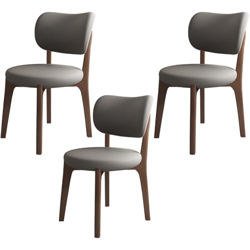 JSDMBD Esszimmerstühle 2er Set 4er Set 6er Set Beine Aus Massivholz. Bequeme Schaumstoffkissen. Ideal Für Das Esszimmer Zu Hause, Das Büro Usw. Dark Walnut Legs + Dark Gray 3PASS von JSDMBD