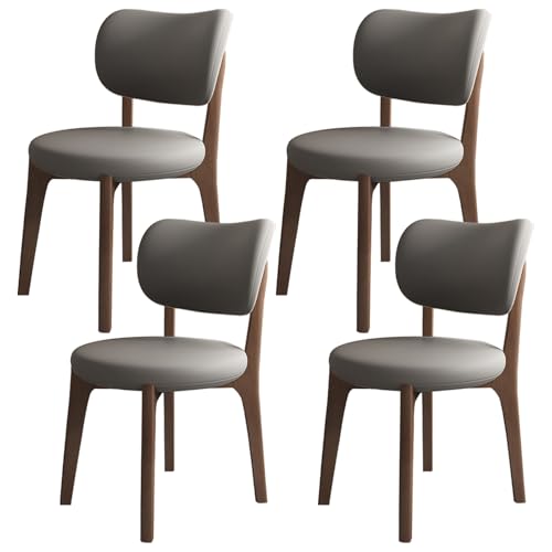 JSDMBD Esszimmerstühle 2er Set 4er Set 6er Set Beine Aus Massivholz. Bequeme Schaumstoffkissen. Ideal Für Das Esszimmer Zu Hause, Das Büro Usw. Dark Walnut Legs + Dark Gray 4PASS von JSDMBD