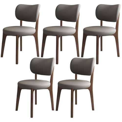 JSDMBD Esszimmerstühle 2er Set 4er Set 6er Set Beine Aus Massivholz. Bequeme Schaumstoffkissen. Ideal Für Das Esszimmer Zu Hause, Das Büro Usw. Dark Walnut Legs + Dark Gray 5PASS von JSDMBD