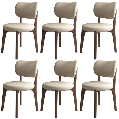 JSDMBD Esszimmerstühle 2er Set 4er Set 6er Set Beine Aus Massivholz. Bequeme Schaumstoffkissen. Ideal Für Das Esszimmer Zu Hause, Das Büro Usw. Dark Walnut Legs + Khaki 6PASS von JSDMBD