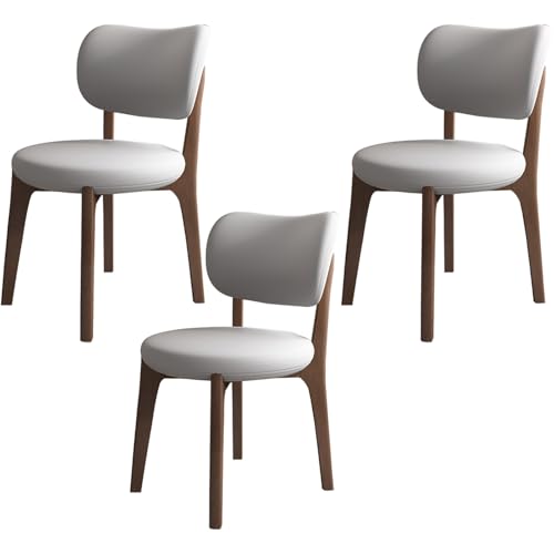 JSDMBD Esszimmerstühle 2er Set 4er Set 6er Set Beine Aus Massivholz. Bequeme Schaumstoffkissen. Ideal Für Das Esszimmer Zu Hause, Das Büro Usw. Dark Walnut Legs + Light Gray 3PASS von JSDMBD