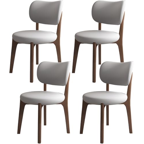 JSDMBD Esszimmerstühle 2er Set 4er Set 6er Set Beine Aus Massivholz. Bequeme Schaumstoffkissen. Ideal Für Das Esszimmer Zu Hause, Das Büro Usw. Dark Walnut Legs + Light Gray 4PASS von JSDMBD