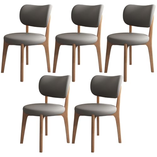 JSDMBD Esszimmerstühle 2er Set 4er Set 6er Set Beine Aus Massivholz. Bequeme Schaumstoffkissen. Ideal Für Das Esszimmer Zu Hause, Das Büro Usw. Light Walnut Legs + Dark Gray 5PASS von JSDMBD