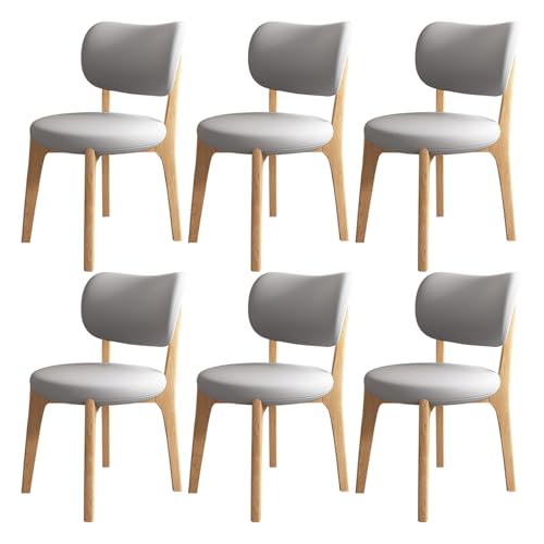 JSDMBD Esszimmerstühle 2er Set 4er Set 6er Set Beine Aus Massivholz. Bequeme Schaumstoffkissen. Ideal Für Das Esszimmer Zu Hause, Das Büro Usw. Original Wood Legs + Light Gray 6PASS von JSDMBD