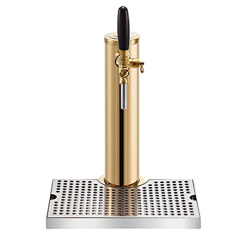 Edelstahl Bierspender, Bierturm mit Zapfhähne Mit Tropfschale, Bierspender Getränkespender Trinksäule Zapfsäule Bier Draft Bier Turm Verwendung Für Bar Home Pub,Single Faucet+Drip Tray von JSDQQG