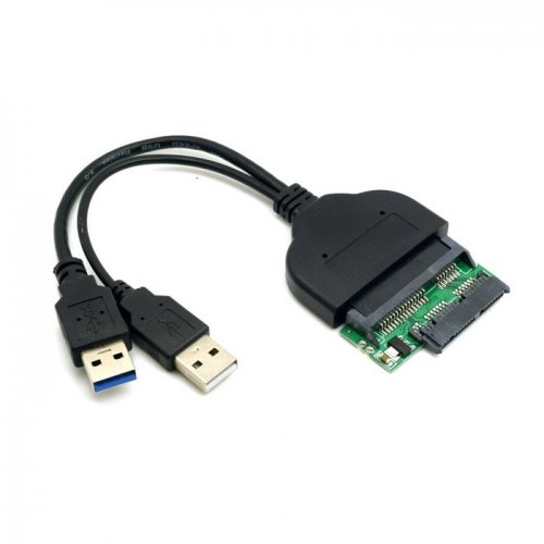 JSER 1 Set USB 3.0 auf SATA 22Pin & SATA auf Micro SATA Adapter für 1,8 Zoll / 2,5 Zoll Festplattentreiber mit extra USB-Stromkabel JSER von JSER