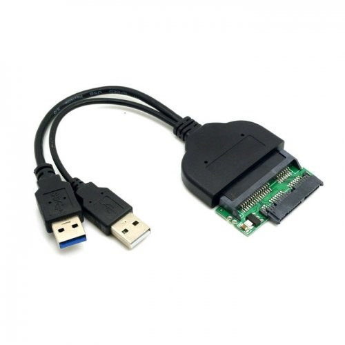 JSER Set USB 3.0 auf SATA 22Pin und Micro SATA Adapter für 1.8" 2.5" Hard Disk Driver mit extra USB-Stromkabel von JSER