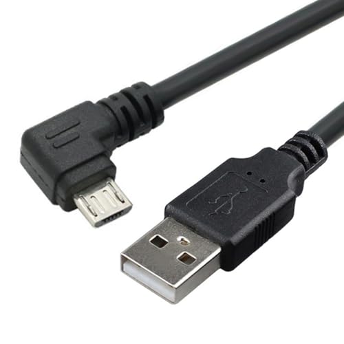 JSER Daten- und Ladekabel, links abgewinkelt um 90 Grad, Micro USB 2.0 Typ 5-polig auf USB 2.0 Typ-A, 480 Mbit/s, Daten für Telefon, Tablet, Computer, Kamera (25 cm) von JSER