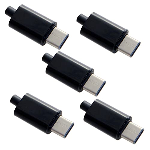 JSER-Set für Heimwerker bestehend aus 5 24-poligen USB-Steckern, USB 3.1, Typ C, SMT-Typ-Verbindung und schwarzem Gehäuse von JSER