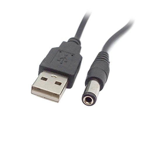 JSER USB 2.0 Typ A Stecker auf 5,5 x 2,5 mm DC 5 V Stromstecker Hohlstecker Ladekabel 80 cm von JSER