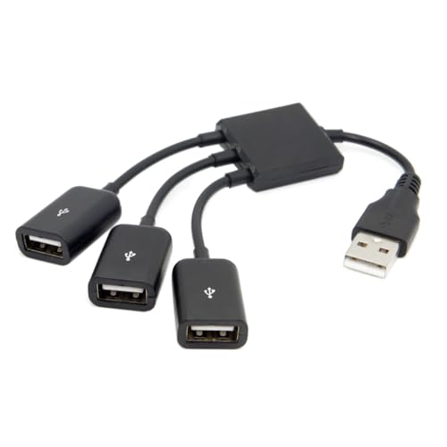 JSER USB 2.0 auf 3 Ports Hub Expander Mehrere Kabel 480Mbps Bus Power für Laptop Notebook PC Maus Flash Disk von JSER