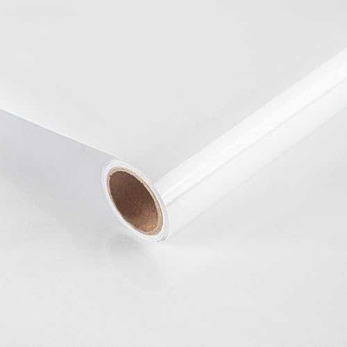 JSEVEM 40CM×3M Möbelfolie Weiße Glitzer Glänzend Tapete Selbstklebend Klebefolie Selbstklebende Klebetapete Modern Weiß Möbelaufkleber Vinyl Tapeten Wasserfest Deko Küche Bad Schreibtisch Wandtapete von JSEVEM