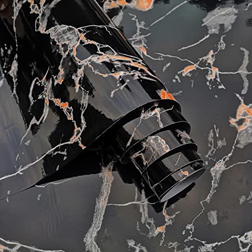 JSEVEM 40CM×3M Schwarz Weiß Orange Marmor Tapete Marmorierte Wasserfest Möbel Klebefolie Steinoptik Selbstklebende Granit Möbelaufkleber Selbstklebend Möbelfolie Klebefolie Marmoroptik Wandaufkleber JSEVEM 40CM×3M Schwarz Weiß Orange Marmor Tapete Marmorierte Wasserfest Möbel Klebefolie Steinoptik Selbstklebende Granit Möbelaufkleber Selbstklebend Möbelfolie Klebefolie Marmoroptik Wandaufkleber von JSEVEM