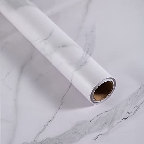 JSEVEM 40CM×3M White Grey Pattern Marble Wallpaper Peel and Stick Self Adhesive Vinyl Wrap Waterproof Gray Granite Contact Paper Sticky Back Plastic Roll Wall Stickers for Countertop Worktop Bedroom von JSEVEM