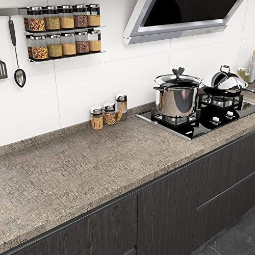 JSEVEM 40CM×9M Braun Grau Marmor Tapete Selbstklebend Klebefolie Folie Möbel Selbstklebende Glatt Möbel Klebefolie Steinoptik Marmoroptik Klebetapete Möbelaufkleber Wohnzimmer Badezimmer Wand von JSEVEM