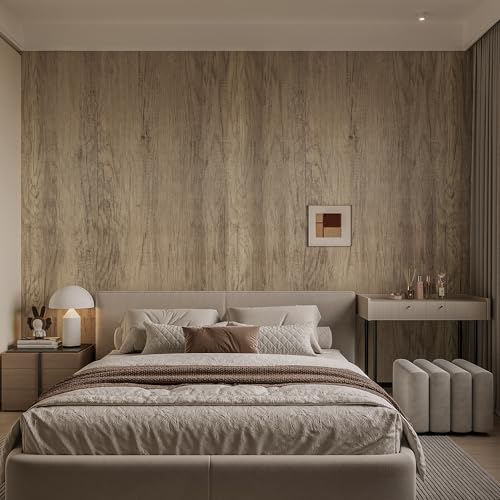 JSEVEM 60CM×9M Dickes Hellgrau Hellbraun Holzfaser Selbstklebend Tapete Vintage Grau Holzoptik Strukturtapete Selbstklebende Wandtapete Vinyl Matt Textur Klebefolie Möbelaufkleber für Die Tischplatte von JSEVEM