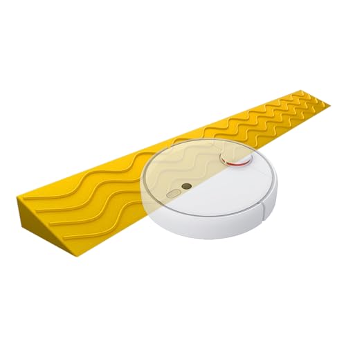 Auffahrrampe Einfahrtsrampe für Saugroboter, rutschfeste Schwellenrampe, Langlebige Kunststoff Bordsteinrampen(Yellow,1x7x100cm/0.4x2.7x39in) von JSFYJZYZ