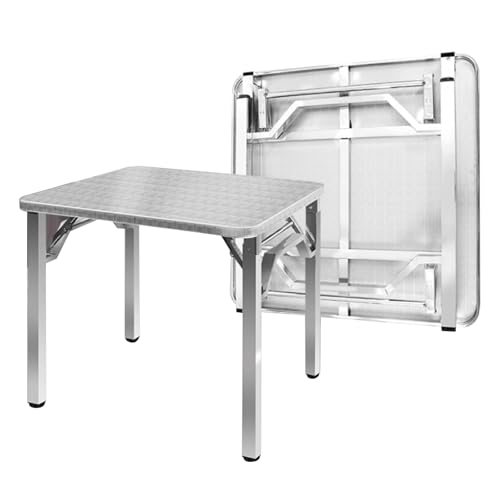 JSFYJZYZ Klappbarer Esstisch Platzsparender 4-in-1 ESS-/Küchen-/Camping-/Thekentisch mit Edelstahlbeinen und 200kg Tragkraft(80x80x75cm/31x31x29in) von JSFYJZYZ