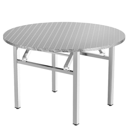 JSFYJZYZ Klappbarer Esstisch aus Edelstahl, Platzsparender Runder Gartentisch Klappbar, Leicht zu Reinigen und Robust, Klapptisch Stabil(55x80cm/21x31in) von JSFYJZYZ