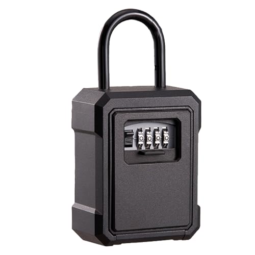 JSFYJZYZ Schlüsselkasten Klein mit 4 Stelligem Passwort und Sicherer Schlüsselschrank mit Einfach zu Installierendem Schlüsselkasten(Black) von JSFYJZYZ