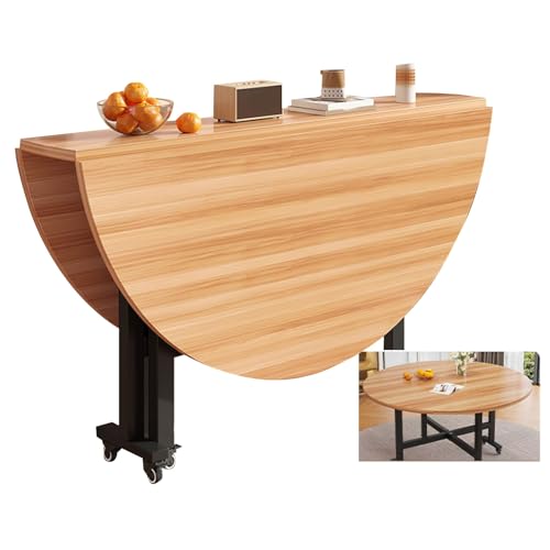 JSFYJZYZ Tragbare Klapptisch, Klapptisch mit Rollen Ausziehbarer Tisch mit Rollen, Kleiner Küchentisch für Kleine Räume(Yellow,100x75cm/39x29in) von JSFYJZYZ