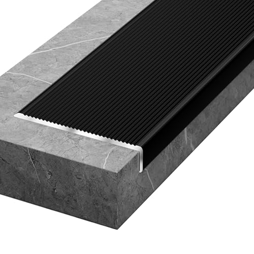 Kantenschutzprofil Treppenkantenprofil Selbstklebend Starker Klebstoff für Den Innen- und Außenbereich Geeignet (Größen Anpassbar)(Black,10x2cmx90cm) von JSFYJZYZ