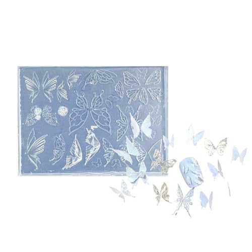 Flexible transparente Schmetterlingsform für Nägel, Kunst, leicht zu entformen, wiederverwendbar, geprägte Form für Gel-Nagellack Flexible transparente Schmetterlingsform für Nägel, Kunst, leicht zu entformen, wiederverwendbar, geprägte Form für Gel-Nagellack von JSGHGDF