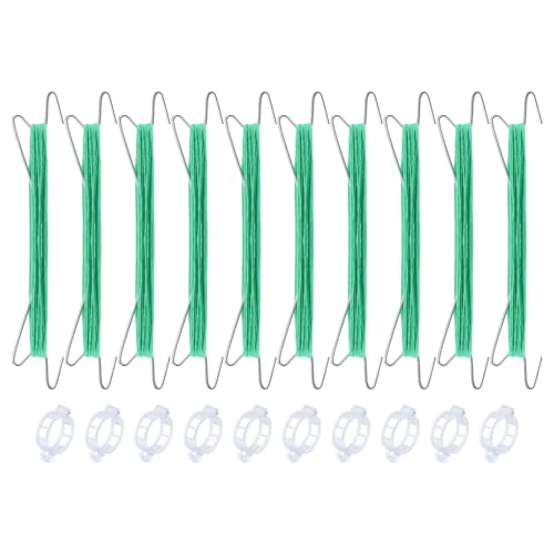JSGHGDF 10pcs Metall Tomaten Rebeclip Mit Stabiler Schnalle Und 10meter Seil Flexibler Pflanzen Trainingshaken Für Gartenunterstützung JSGHGDF 10pcs Metall Tomaten Rebeclip Mit Stabiler Schnalle Und 10meter Seil Flexibler Pflanzen Trainingshaken Für Gartenunterstützung von JSGHGDF